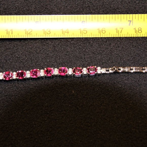Lady's ruby tennis style bracelet - Picture 1 of 3